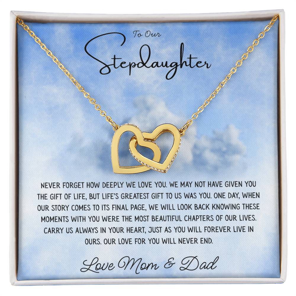 To Our Stepdaughter "Never Forget How Deeply We Love You" Necklace