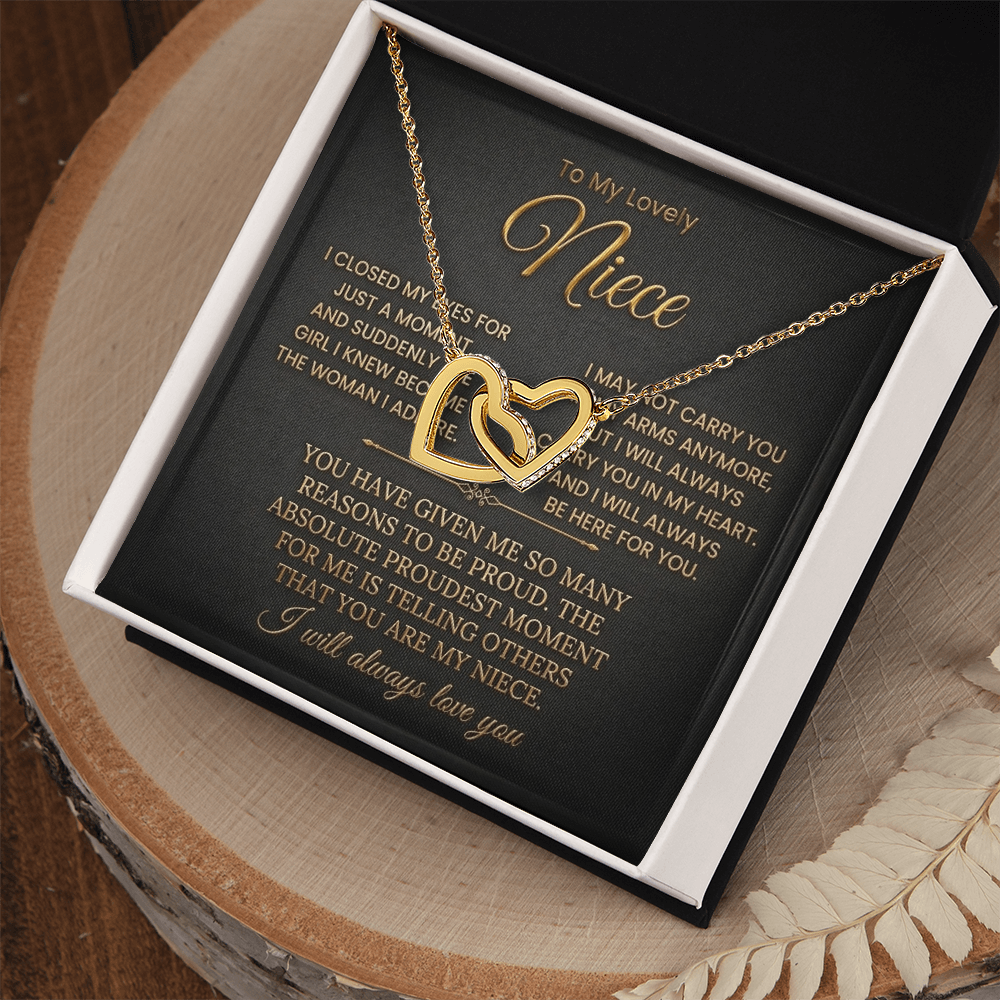 To My Lovely Niece Interlocking Necklace-I will always Carry You In My Heart