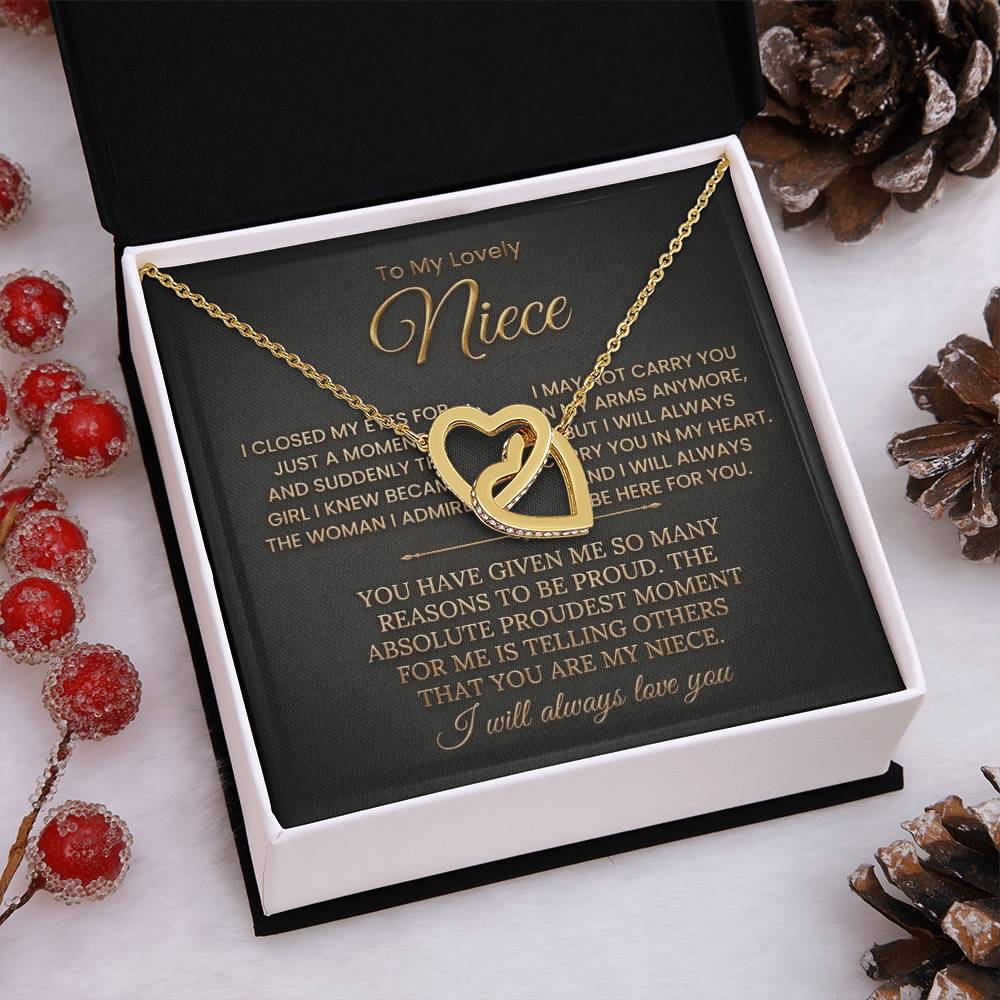 To My Lovely Niece Interlocking Necklace-I will always Carry You In My Heart