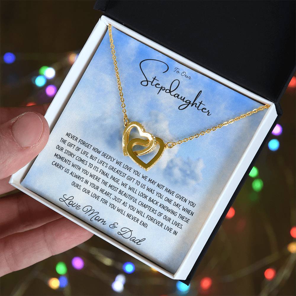 To Our Stepdaughter "Never Forget How Deeply We Love You" Necklace