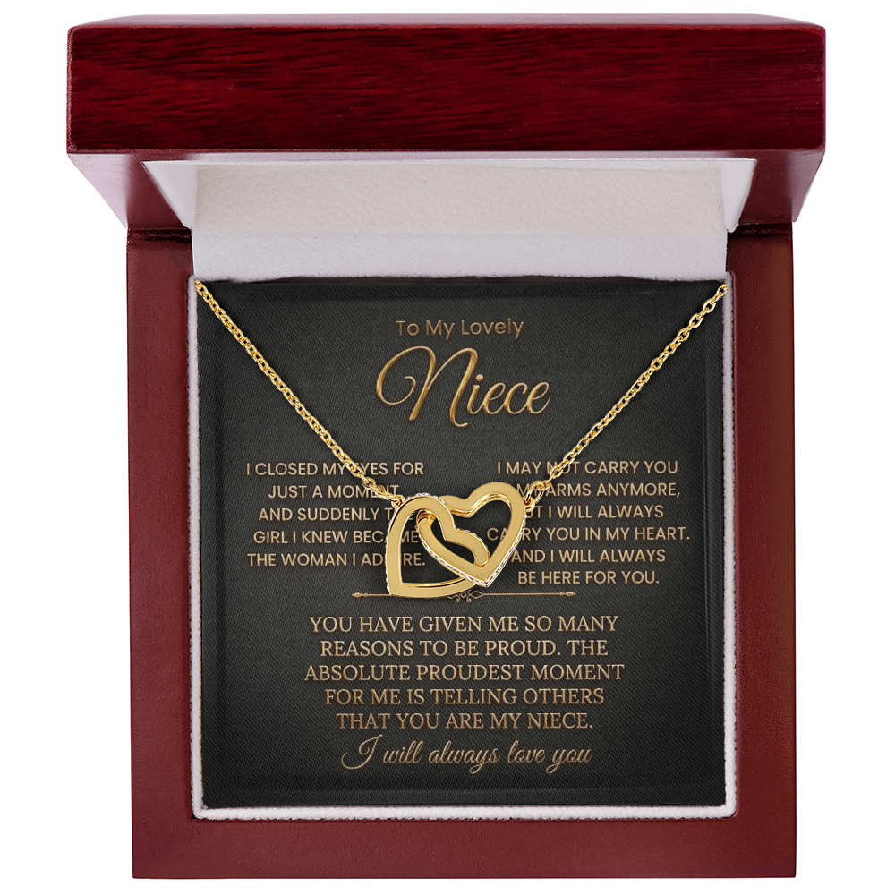 To My Lovely Niece Interlocking Necklace-I will always Carry You In My Heart