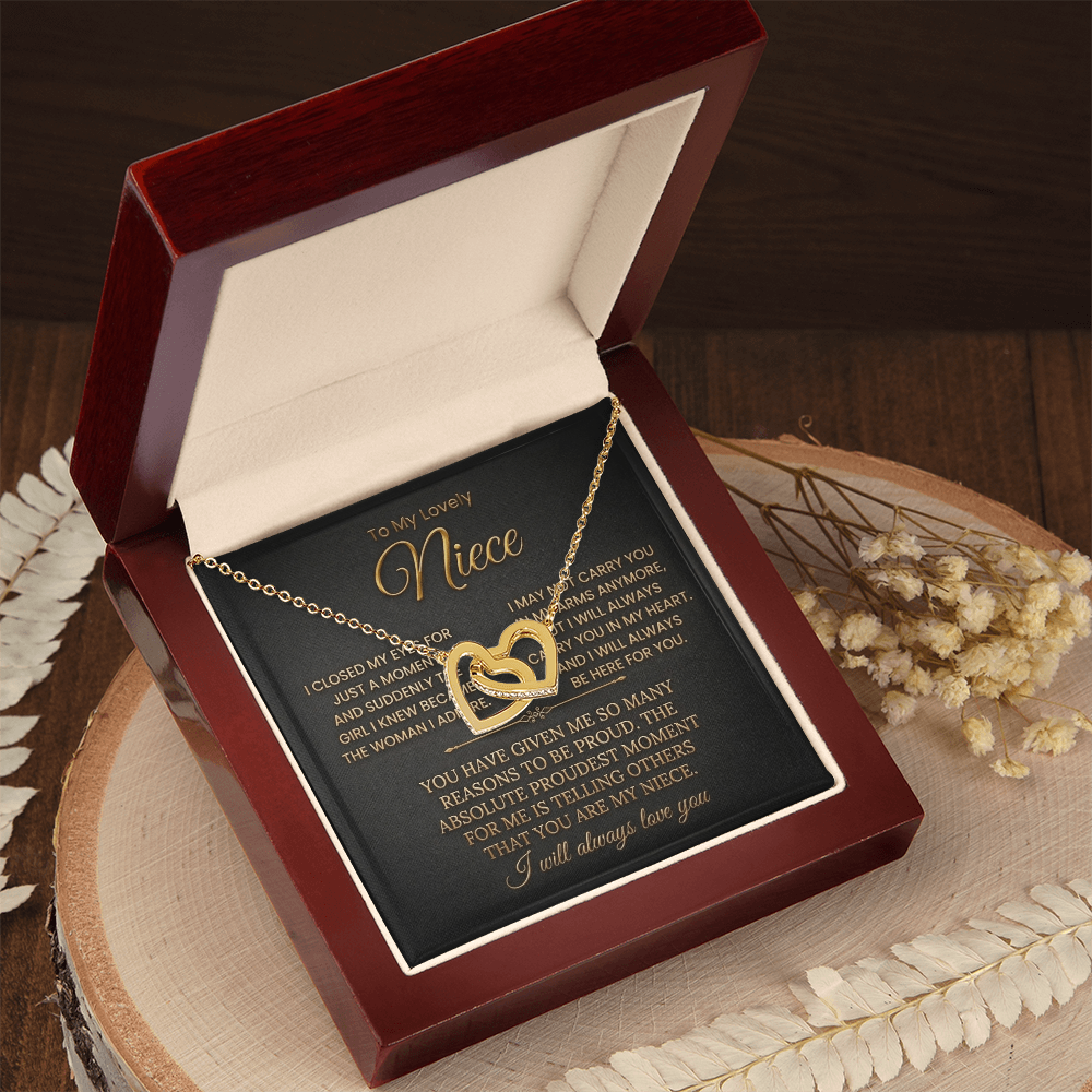 To My Lovely Niece Interlocking Necklace-I will always Carry You In My Heart