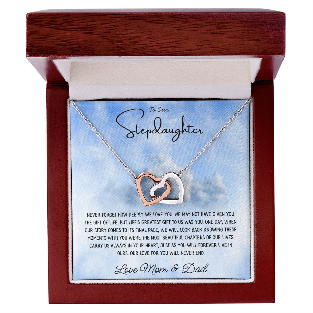To Our Stepdaughter "Never Forget How Deeply We Love You" Necklace