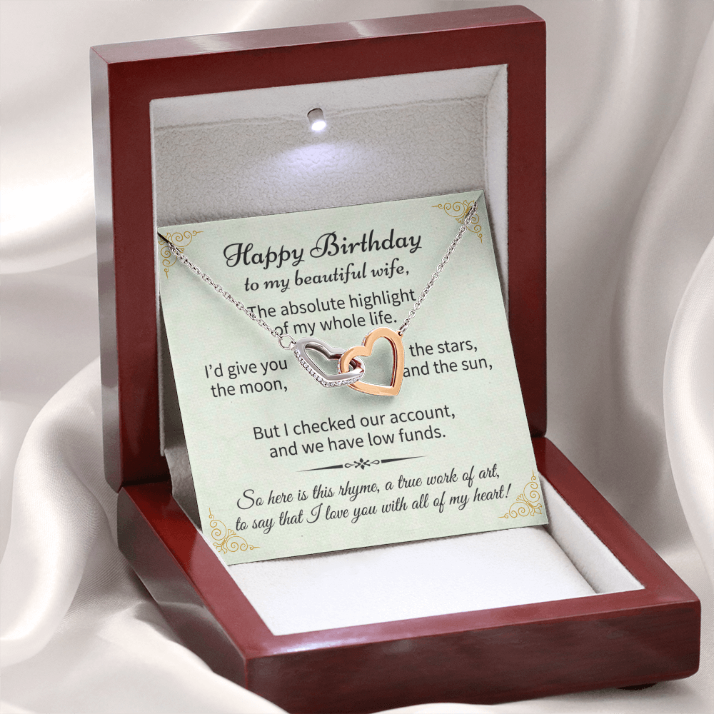 To My Beautiful Wife Birthday Necklace