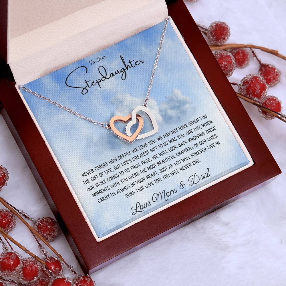 To Our Stepdaughter "Never Forget How Deeply We Love You" Necklace