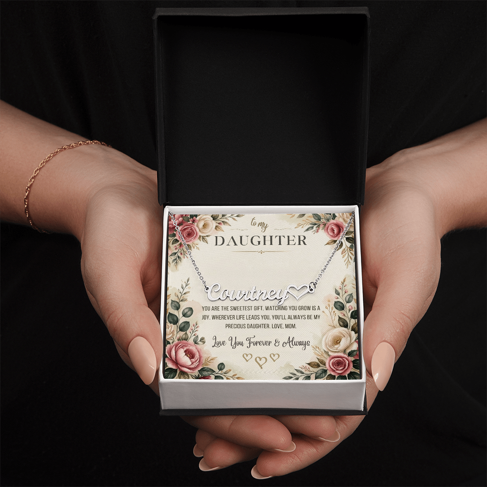 To My Daughter – Sweetest Gift Name Necklace