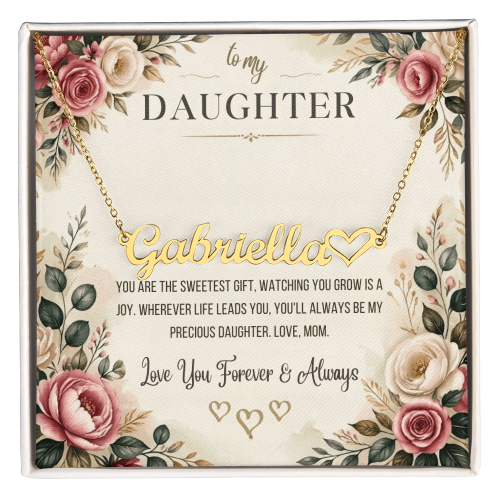 To My Daughter – Sweetest Gift Name Necklace
