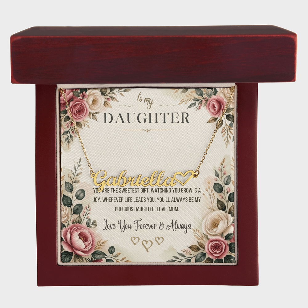 To My Daughter – Sweetest Gift Name Necklace