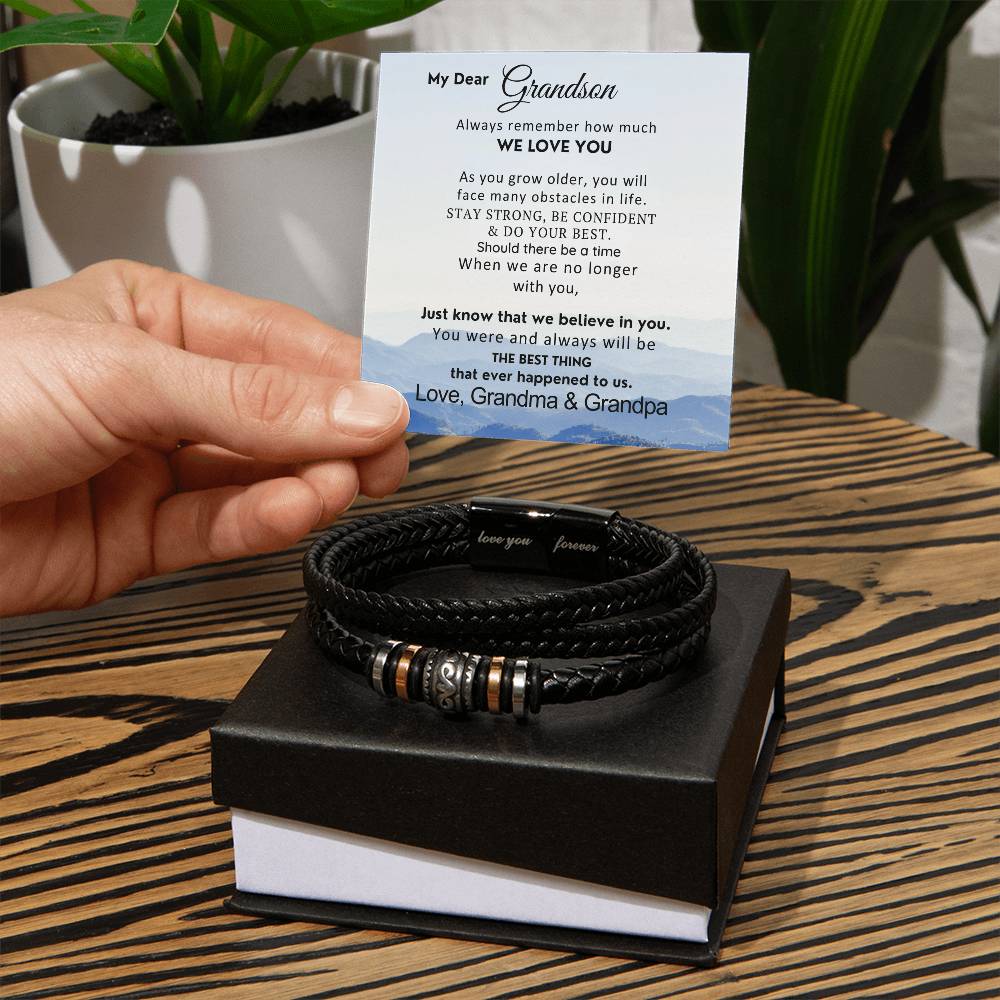 To Grandson-Know That We Believe In You-Bracelet