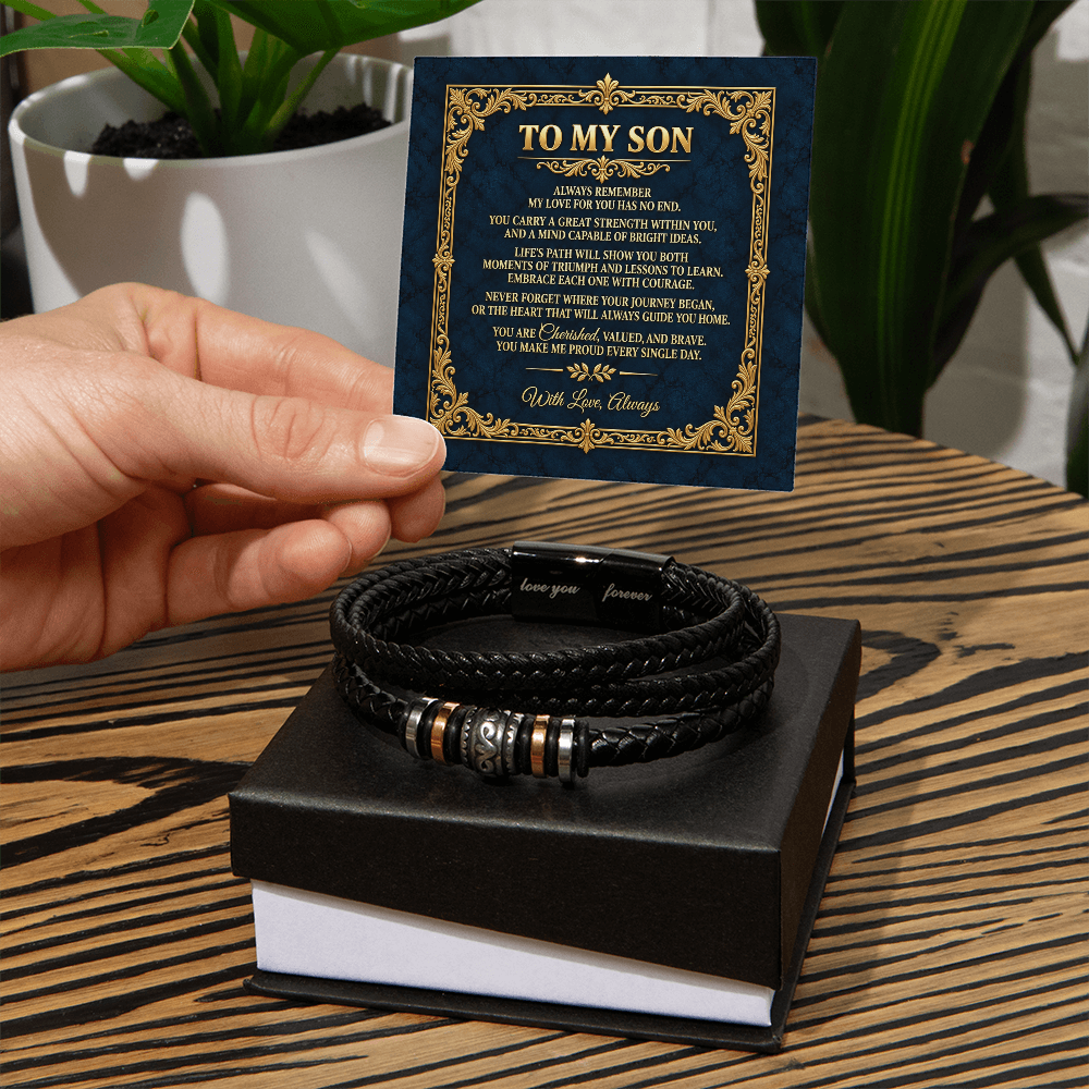 To My Son Bracelet  "You Make Me Proud Every Single Day"