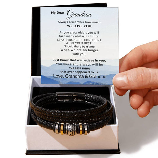 To Grandson-Know That We Believe In You-Bracelet