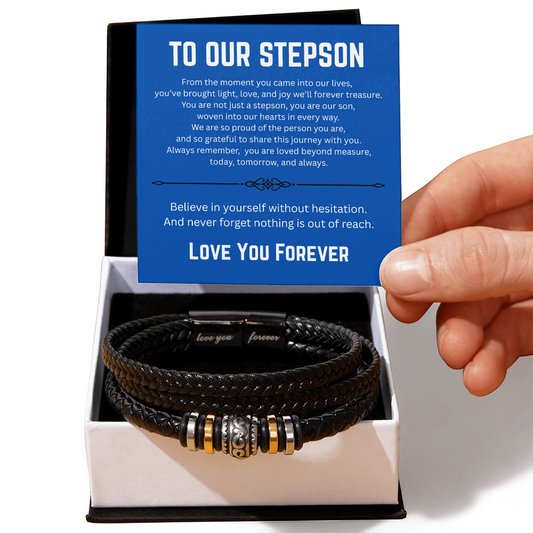 To Our Stepson-We Are So Proud Of The Person You Are-Bracelet