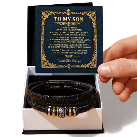 To My Son Bracelet  "You Make Me Proud Every Single Day"