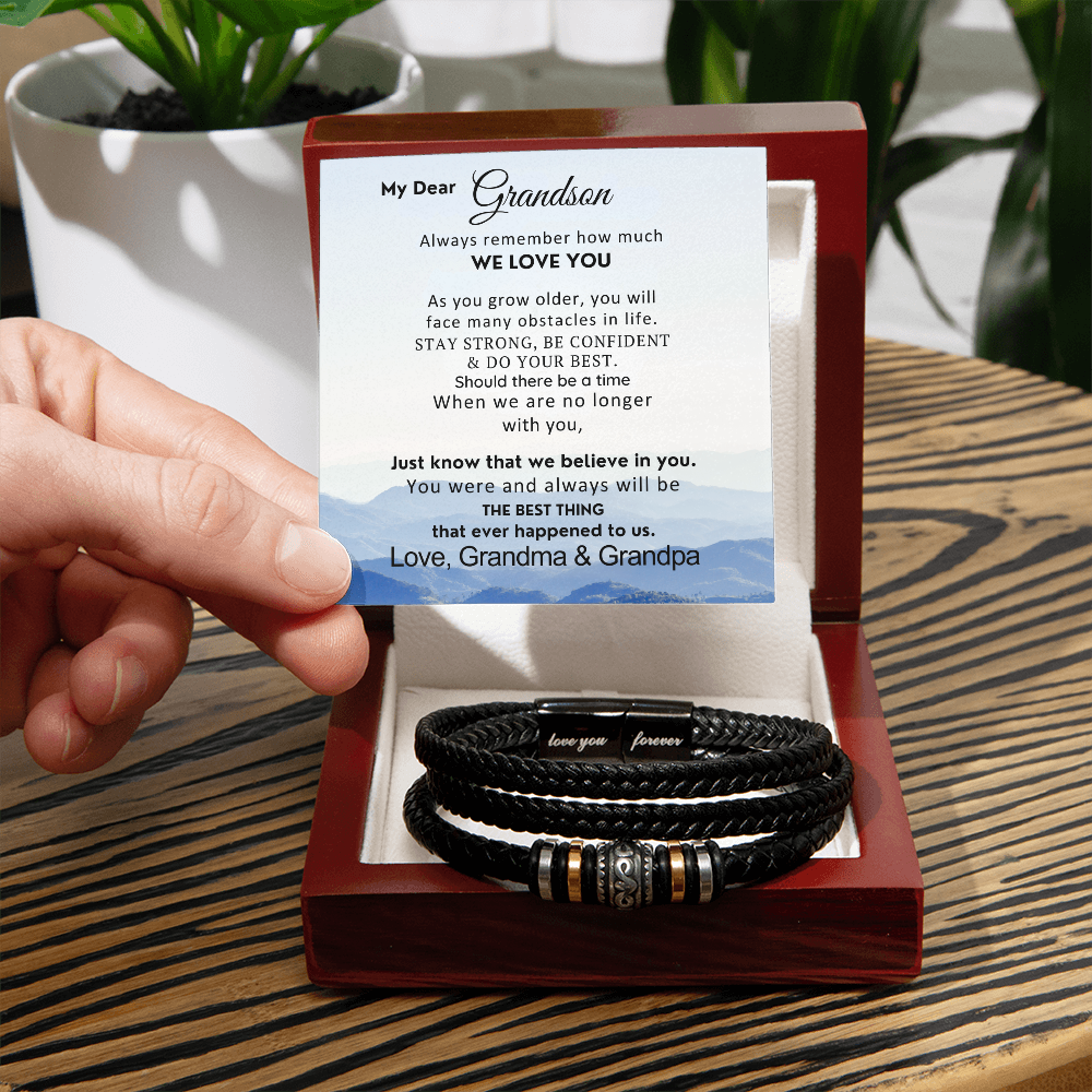 To Grandson-Know That We Believe In You-Bracelet