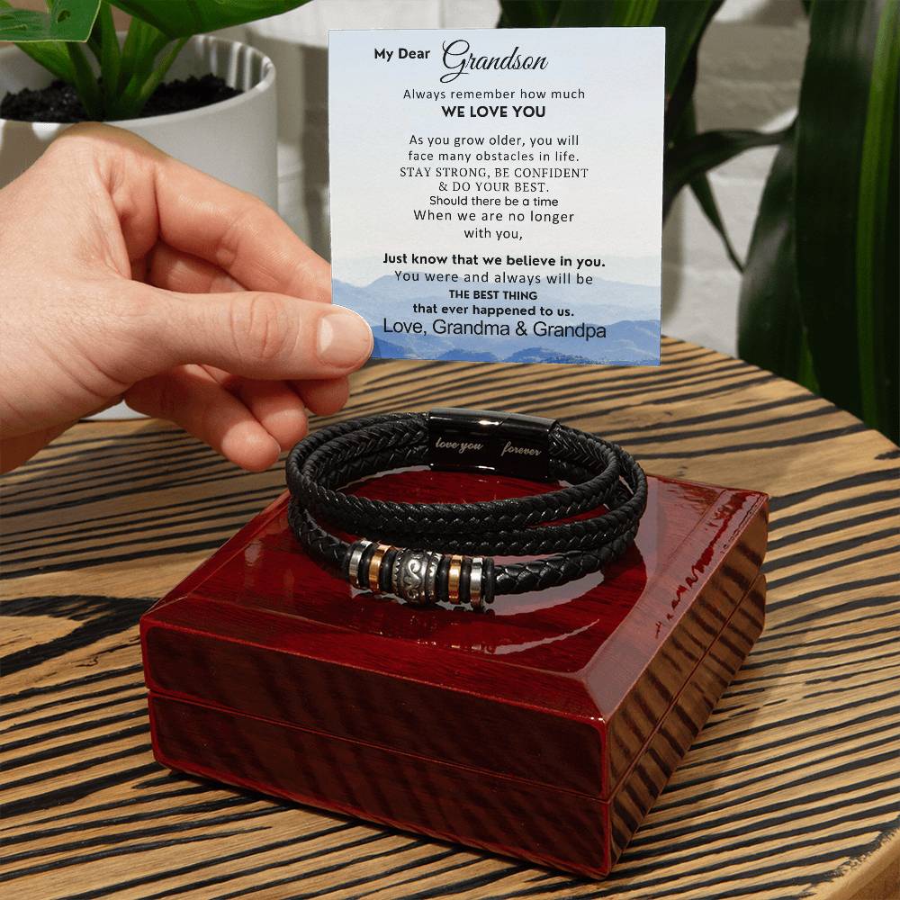To Grandson-Know That We Believe In You-Bracelet