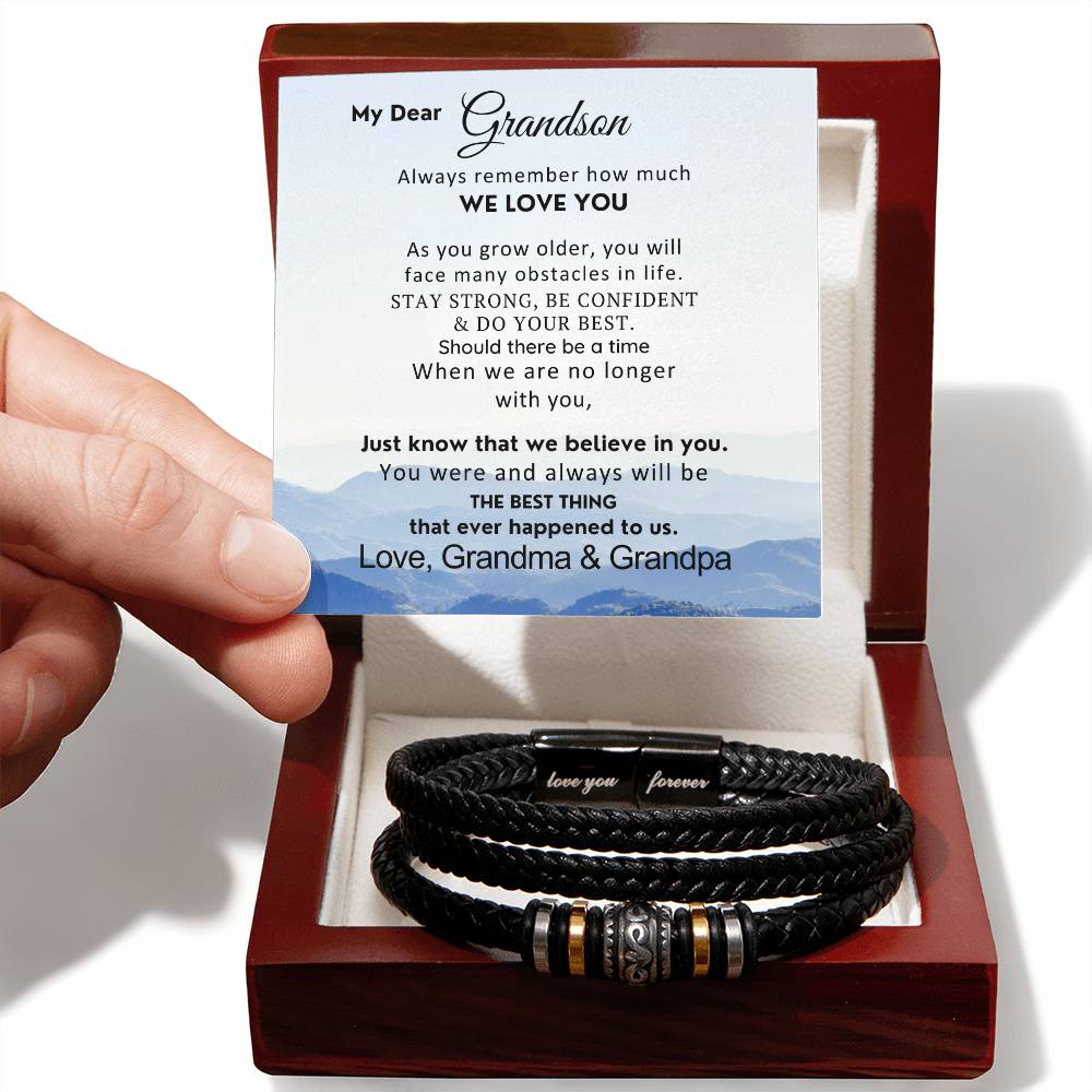 To Grandson-Know That We Believe In You-Bracelet