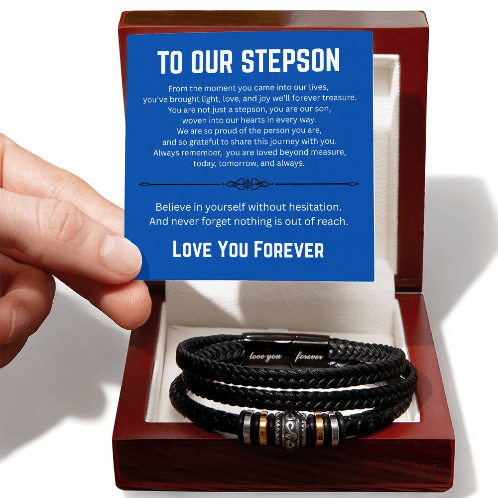 To Our Stepson-We Are So Proud Of The Person You Are-Bracelet