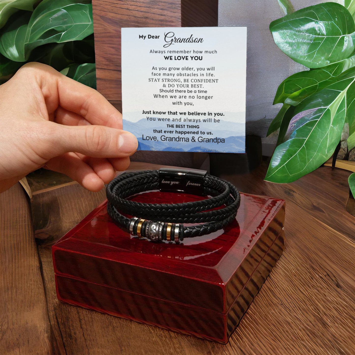 To Grandson-Know That We Believe In You-Bracelet