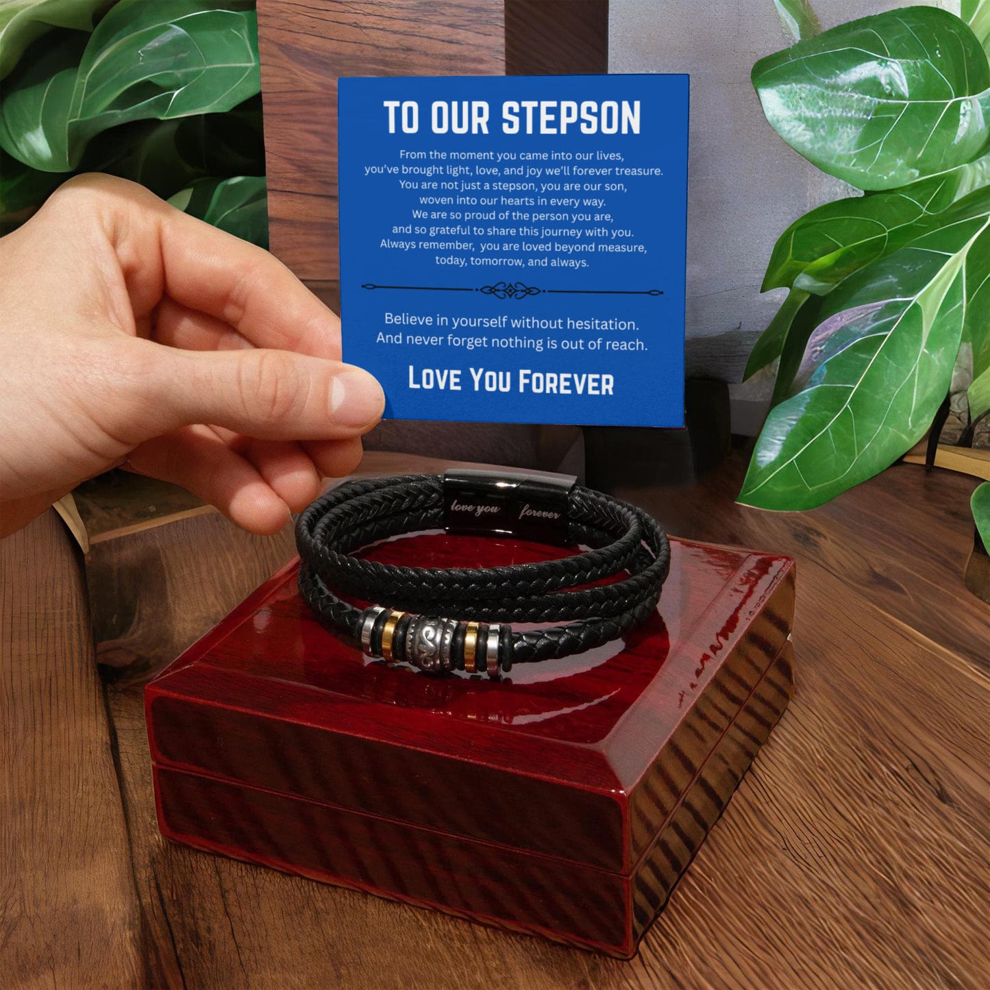 To Our Stepson-We Are So Proud Of The Person You Are-Bracelet