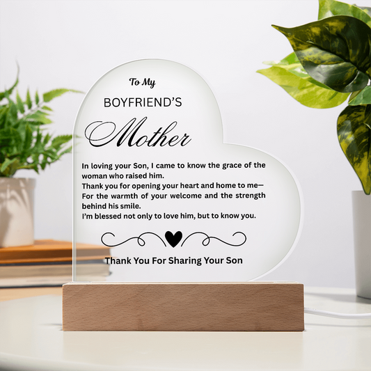 To My Boyfriend's Mother-In Loving Your Son-Heart Acrylic