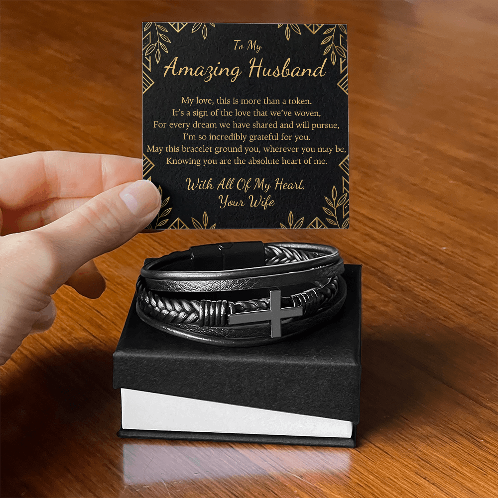 Husband Cross Bracelet – I'm So Incredibly Grateful for You"
