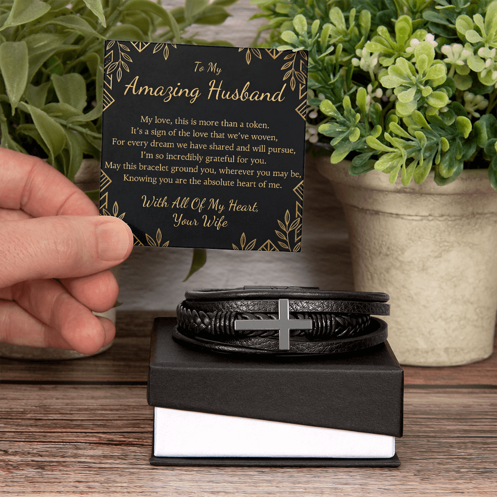 Husband Cross Bracelet – I'm So Incredibly Grateful for You"