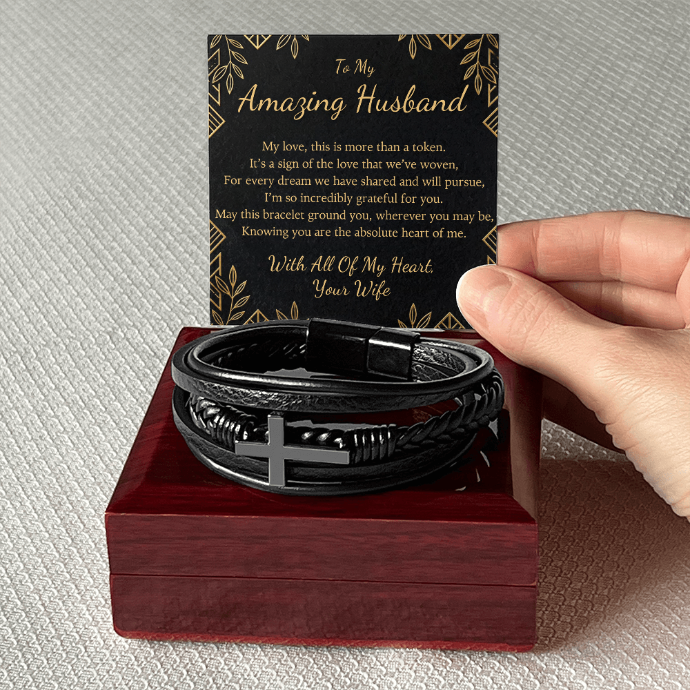 Husband Cross Bracelet – I'm So Incredibly Grateful for You"
