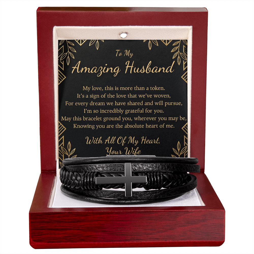 Husband Cross Bracelet – I'm So Incredibly Grateful for You"