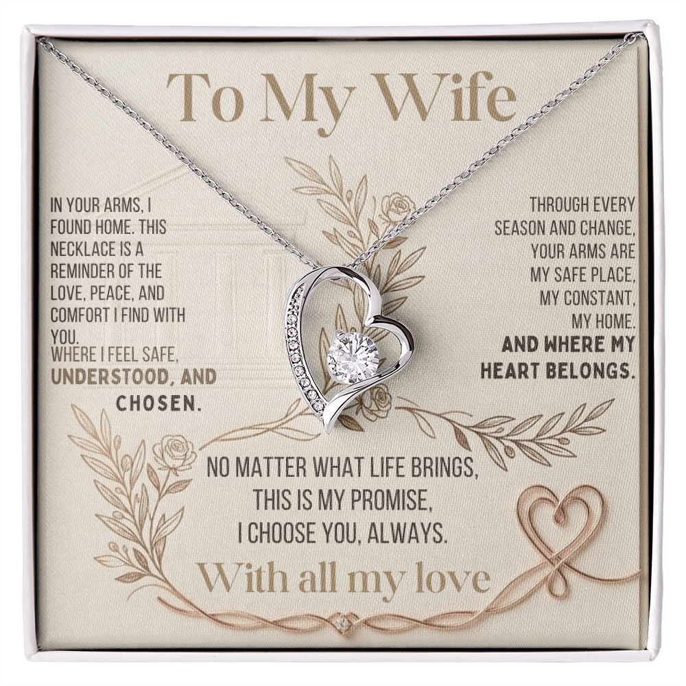 To My Wife – "Your Arms Are My Safe Place" Necklace