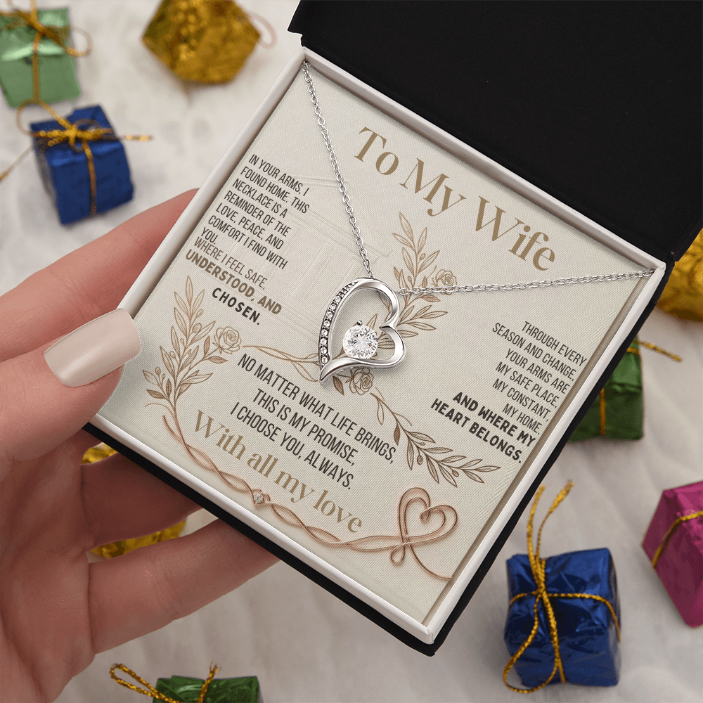 To My Wife – "Your Arms Are My Safe Place" Necklace