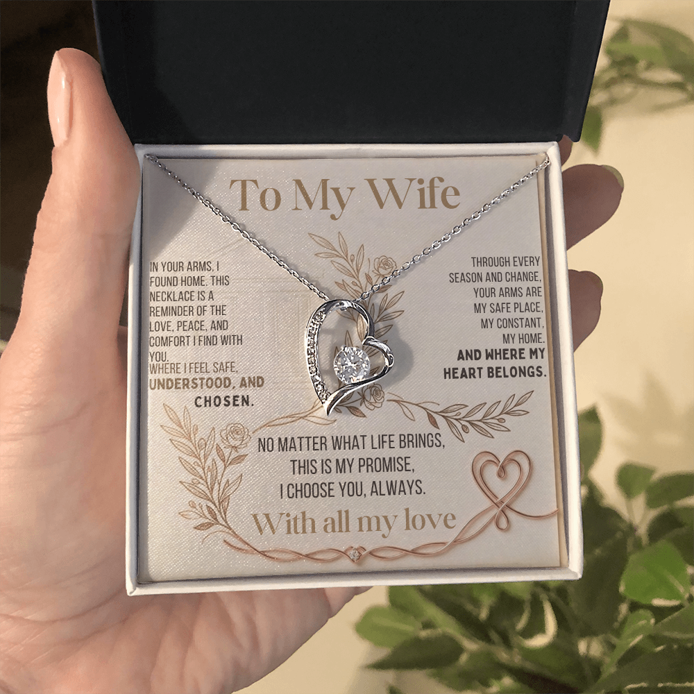 To My Wife – "Your Arms Are My Safe Place" Necklace