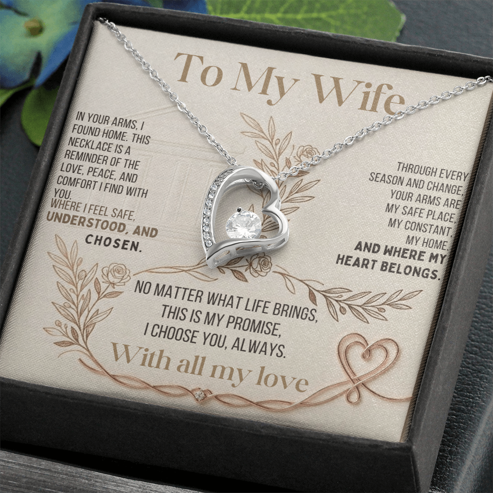 To My Wife – "Your Arms Are My Safe Place" Necklace