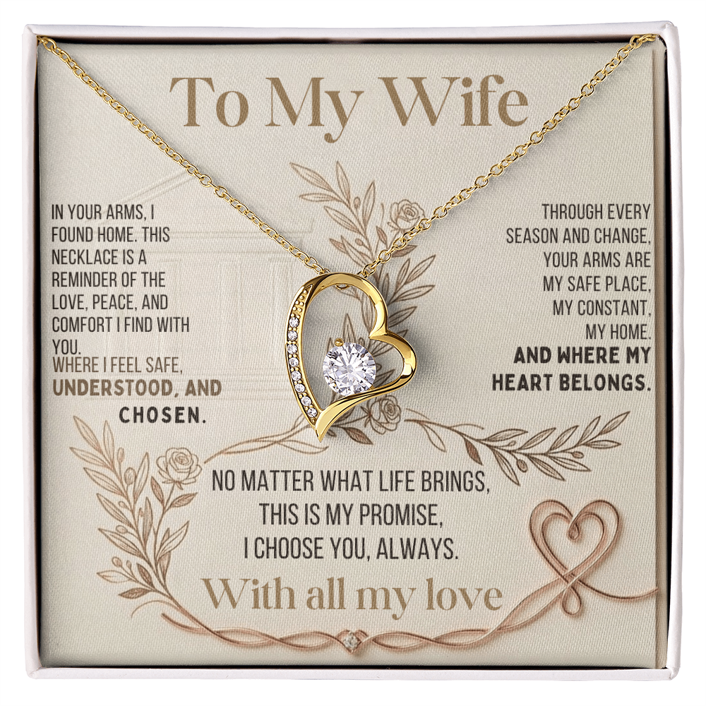 To My Wife – "Your Arms Are My Safe Place" Necklace