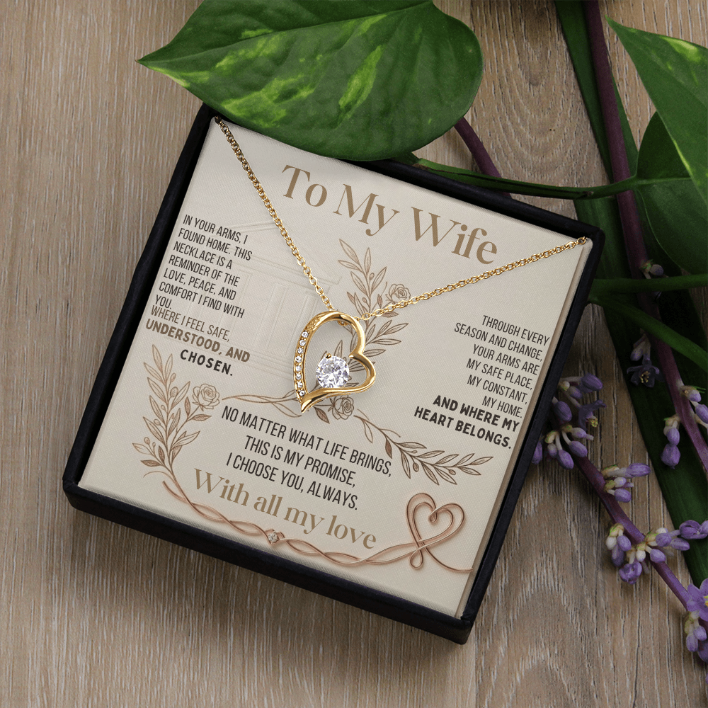 To My Wife – "Your Arms Are My Safe Place" Necklace