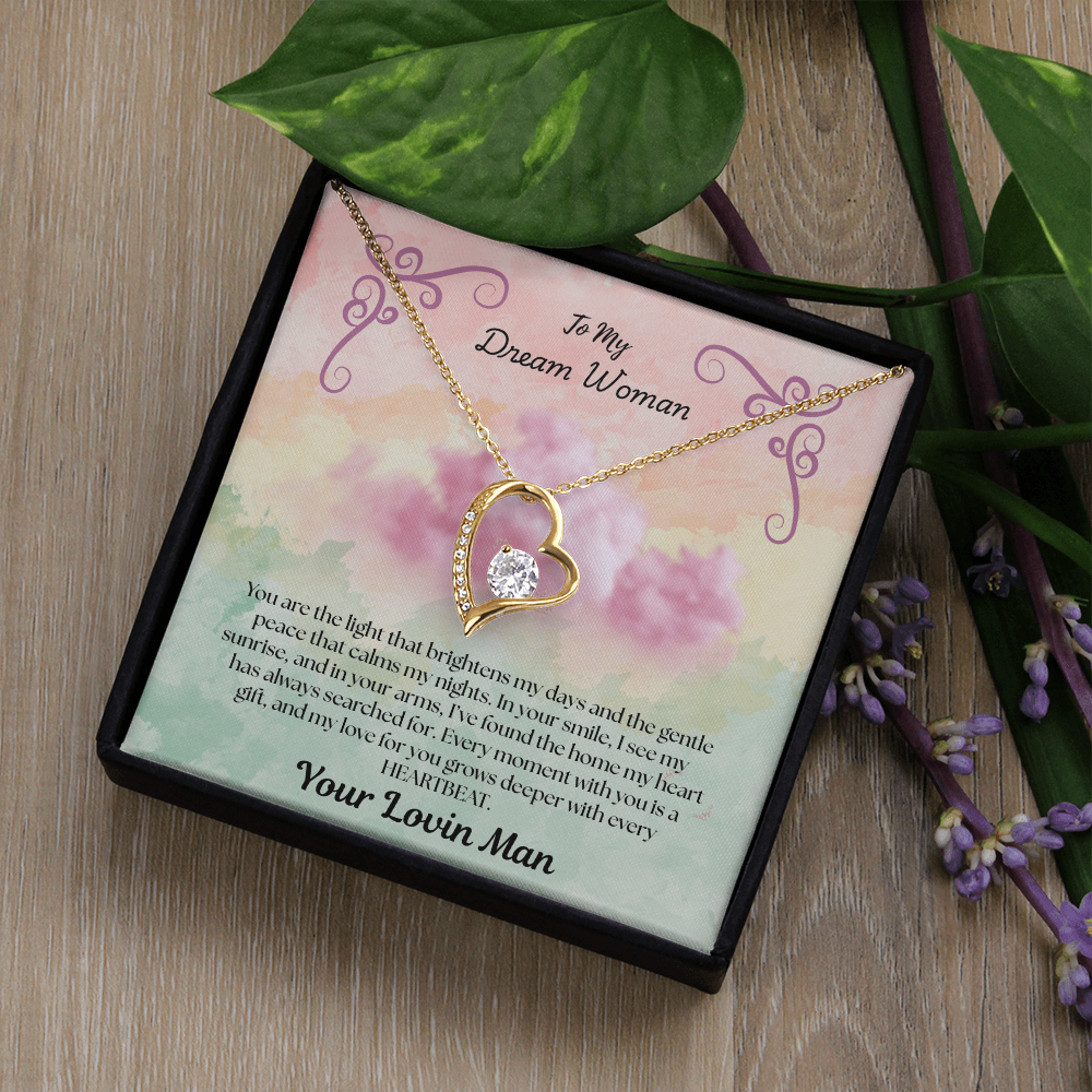 To My Dream Woman "You Are The Light That Brightens Up My Day"Necklace