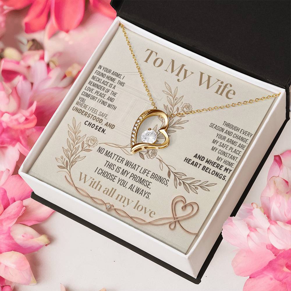To My Wife – "Your Arms Are My Safe Place" Necklace