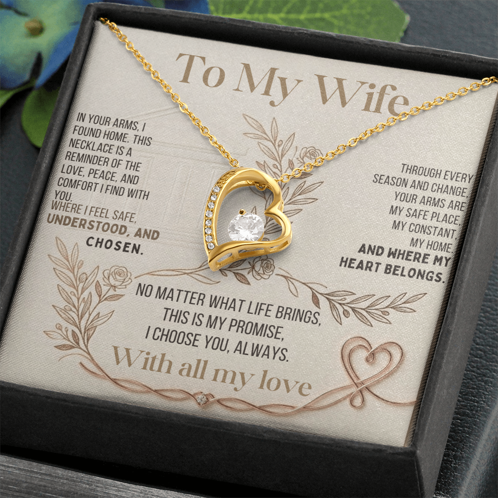 To My Wife – "Your Arms Are My Safe Place" Necklace