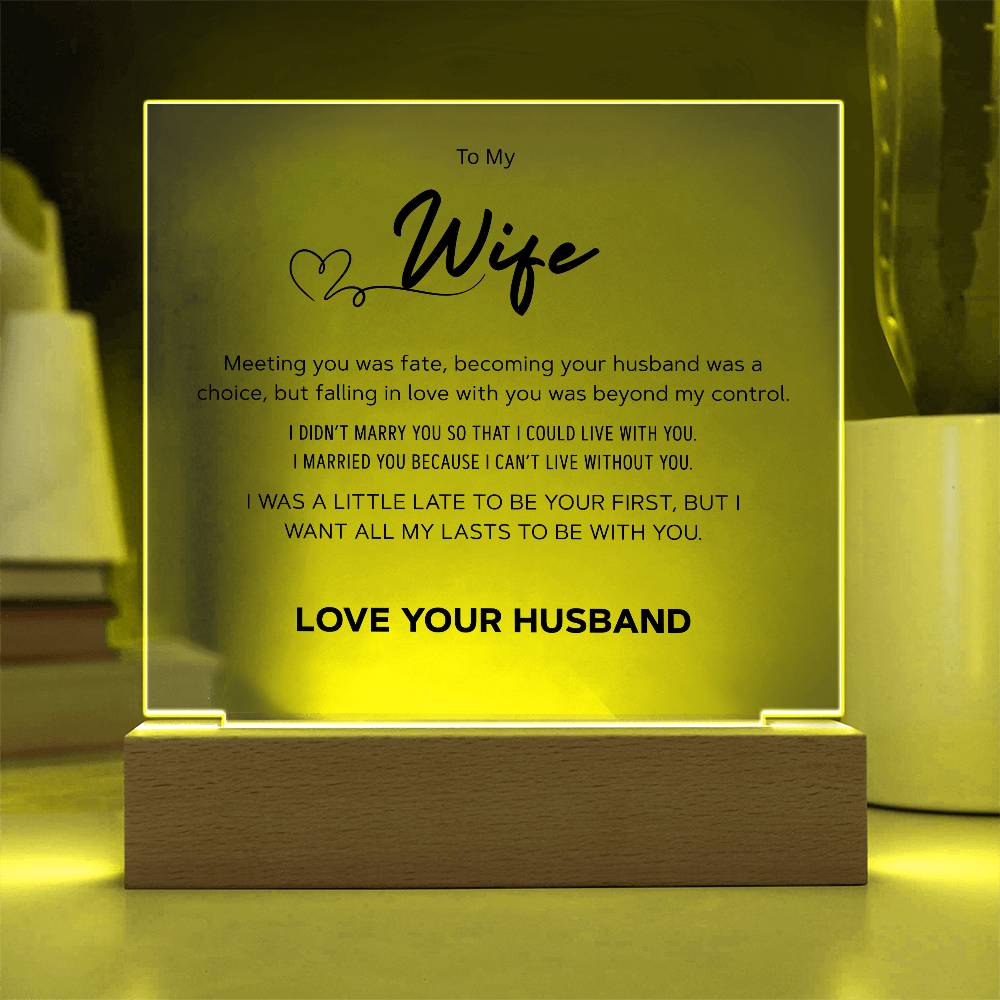 To My Wife  "All Of My Lasts"